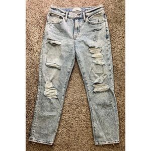 Abercrombie - The Boyfriend Mid Rise - Acid Wash - stretch jean